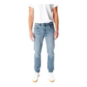 Tapered Fit Mid Waist Jeans Edwin , Blue , Heren