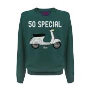 Groene Vespa 50 Special Jacquard Trui MC2 Saint Barth , Green , Heren