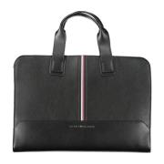 Heren Aktetas Zwart Laptopvak Tommy Hilfiger , Black , Heren