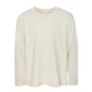 Geribbeld Longsleeve Monogram T-shirt Closed , Beige , Heren