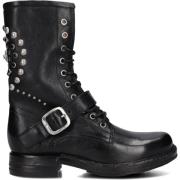 Zwarte Leren Dames Enkellaarzen A.s.98 , Black , Dames