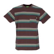 Bruine Gestreepte Zak T-shirt Korte Mouw HUF , Brown , Heren