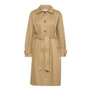 Klassieke Trenchcoat Jas Petrified Oak Kaffe , Beige , Dames