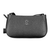 Zwarte polyurethaan handtas Tommy Hilfiger , Black , Dames