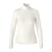 Lange mouwen katoenen T-shirt met col Marc Cain , White , Dames