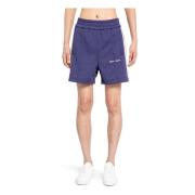 Blauwe Logo Track Shorts met Strepen Palm Angels , Blue , Heren