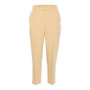 Cropped Pressed-Front Moderne Broek Alabaster InWear , Beige , Dames