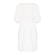 Eenvoudige Witte Jurk met Pofmouwen InWear , White , Dames