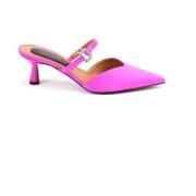 Satin Slingback met Juweel Hardware Testoni , Pink , Dames