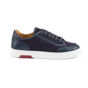 Fluweel Suède Sneaker Testoni , Blue , Heren