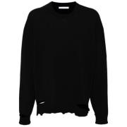 Zwarte Rib Crewneck Trui Helmut Lang , Black , Heren