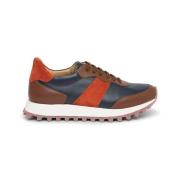 Leren en Suède Sneaker Testoni , Brown , Heren