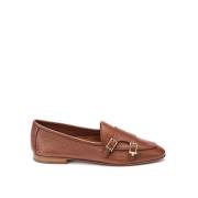 Elegant Double Buckle Loafer Testoni , Brown , Dames