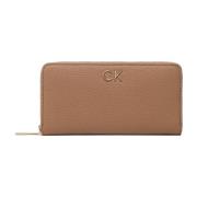 Damesportemonnee met Re-Lock Sluiting Calvin Klein , Brown , Dames