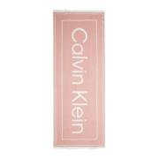 Dames Logo Print Sjaal Calvin Klein , Pink , Dames