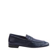 Loafer van hertenleer met puntige neus Testoni , Blue , Heren