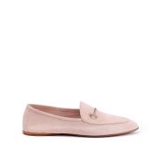 Suède Loafer met Aangepaste Horsebit Testoni , Pink , Dames