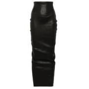 Zwart Leren Minirok Rick Owens , Black , Dames