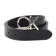 Dames Logo Riem met Re-Lock Calvin Klein , Black , Dames