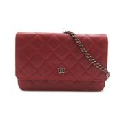 Pre-owned Leather chanel-bags Chanel Vintage , Red , Dames