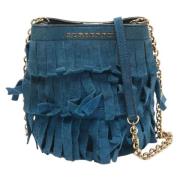 Pre-owned Leather shoulder-bags Burberry Vintage , Blue , Dames