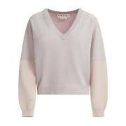 Stijlvolle V-hals trui Marni , Pink , Dames