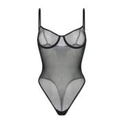 Logo Bodysuit Anine Bing , Black , Dames