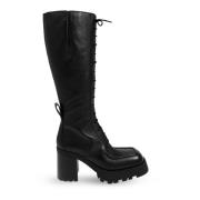 Kniehoge veterschoenen Grit Miista , Black , Dames