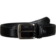 Slangenprint Leren Riem Rehab , Black , Heren