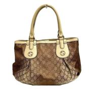 Pre-owned Canvas gucci-bags Gucci Vintage , Beige , Dames