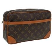 Pre-owned Canvas clutches Louis Vuitton Vintage , Brown , Dames