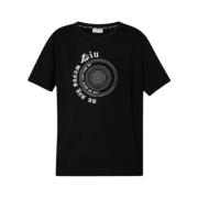 Logo Gemstone T-Shirt Liu Jo , Black , Dames