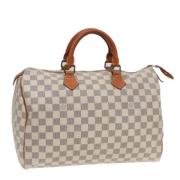 Pre-owned Canvas handbags Louis Vuitton Vintage , White , Dames