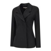 Zwarte Wollen Blazer met Peak Revers Remain Birger Christensen , Black...