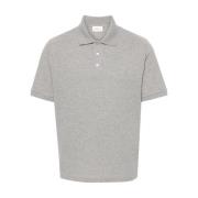 Grijze Katoenmix Piqué Polo Shirt Saint Laurent , Gray , Heren