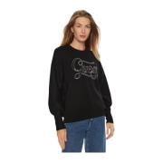 Sequins Logo Sweater - Zwart Guess , Black , Dames