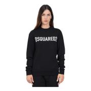 Zwart Crewneck Sweatshirt Logo Print Dsquared2 , Black , Dames