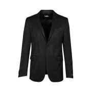 Elastische Jacquard Blazer met Revers Karl Lagerfeld , Black , Heren