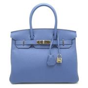 Pre-owned Leather handbags Hermès Vintage , Blue , Dames