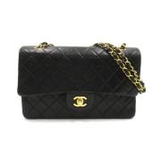 Pre-owned Leather chanel-bags Chanel Vintage , Black , Dames