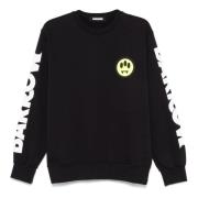 Smile Crewneck Sweatshirt Zwart Katoen Barrow , Black , Heren