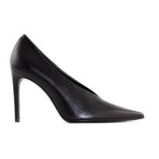 Zwarte Leren Pumps Puntig 10cm Hak Guglielmo Rotta , Black , Dames