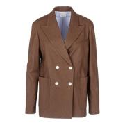 Dubbelborstige wollen blazer Alysi , Brown , Dames