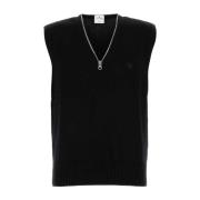 Stijlvol Zwart Wollen Vest Courrèges , Black , Heren