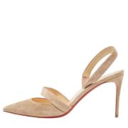 Pre-owned Suede heels Christian Louboutin Pre-owned , Beige , Dames