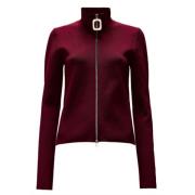 Burgundy Zip-Up Cardigan JW Anderson , Red , Dames