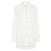 Verticaal Gestreepte Poplin Shirt Khaite , White , Dames