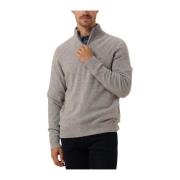 Lamswol Zip Mock Sweater Tommy Hilfiger , Gray , Heren