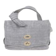 Grijze Schoudertas met Twist Lock Zanellato , Gray , Dames