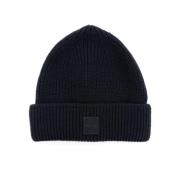 Navy Blue Logo Patch Beanie Hat Jacob Cohën , Blue , Heren